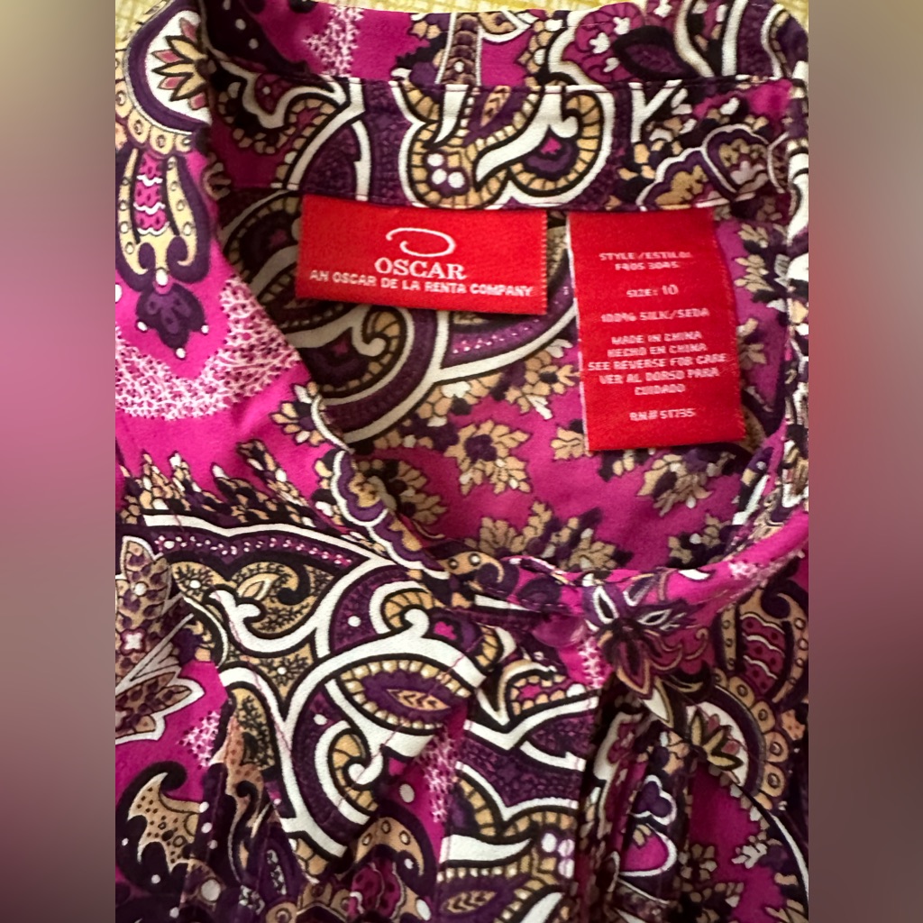 Oscar De La Renta Brand New Women Colorful Shirt